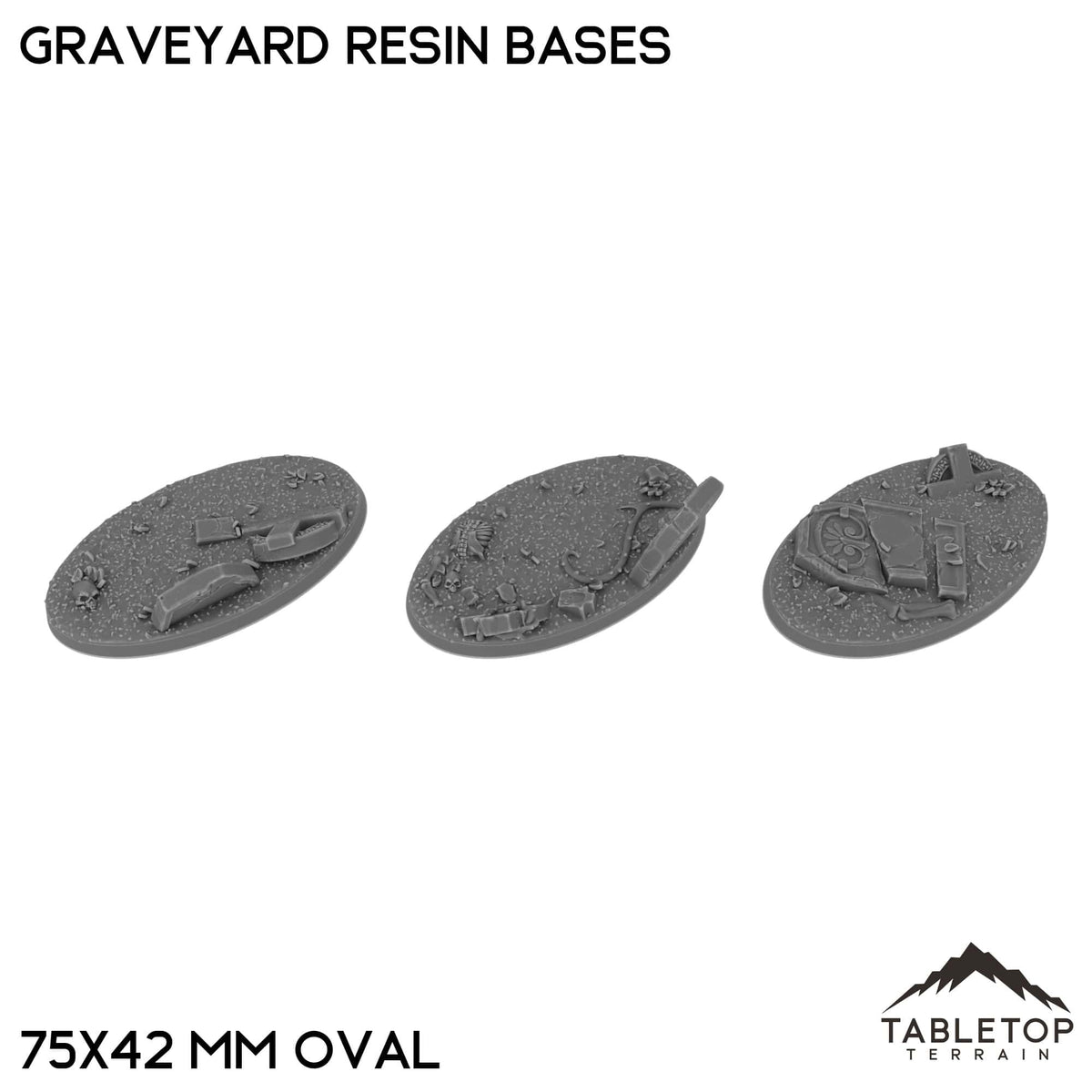 Tabletop Terrain Bases 75×42 mm oval / Single Graveyard Resin Bases