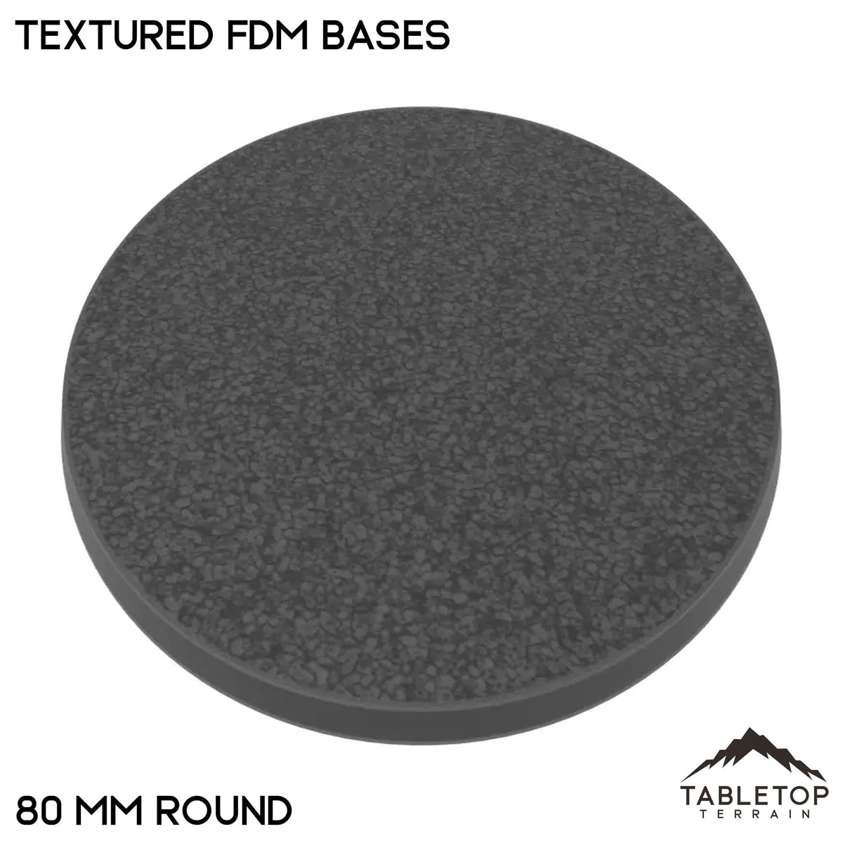 Tabletop Terrain Bases 80 mm / Single base Textured FDM Bases