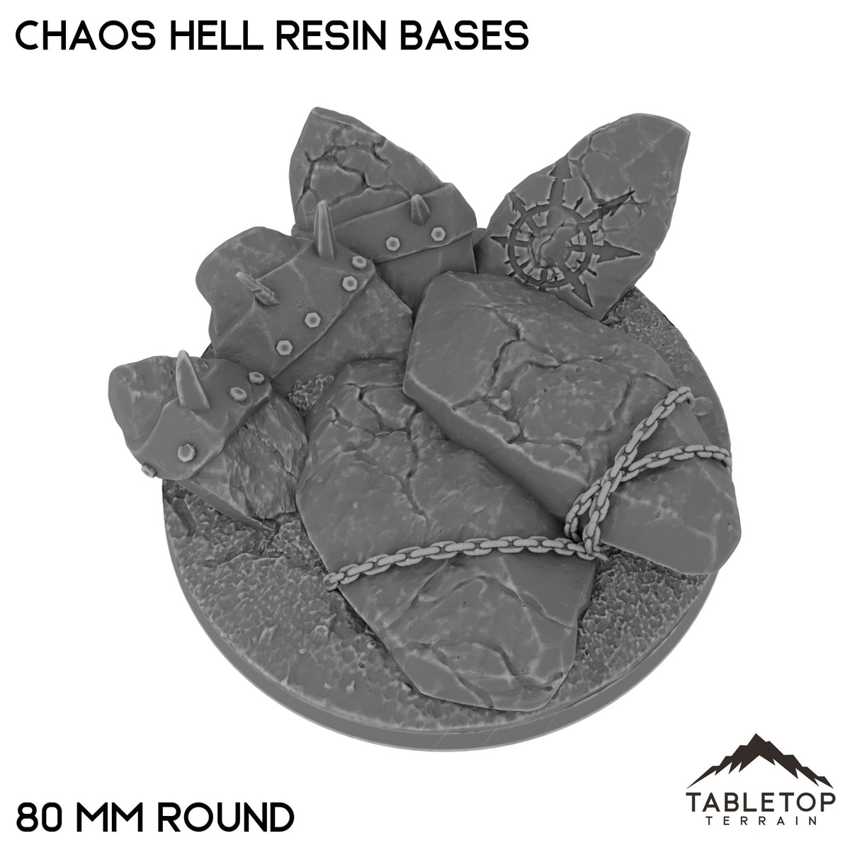Tabletop Terrain Bases 80 mm / Single Chaos Hell Resin Bases