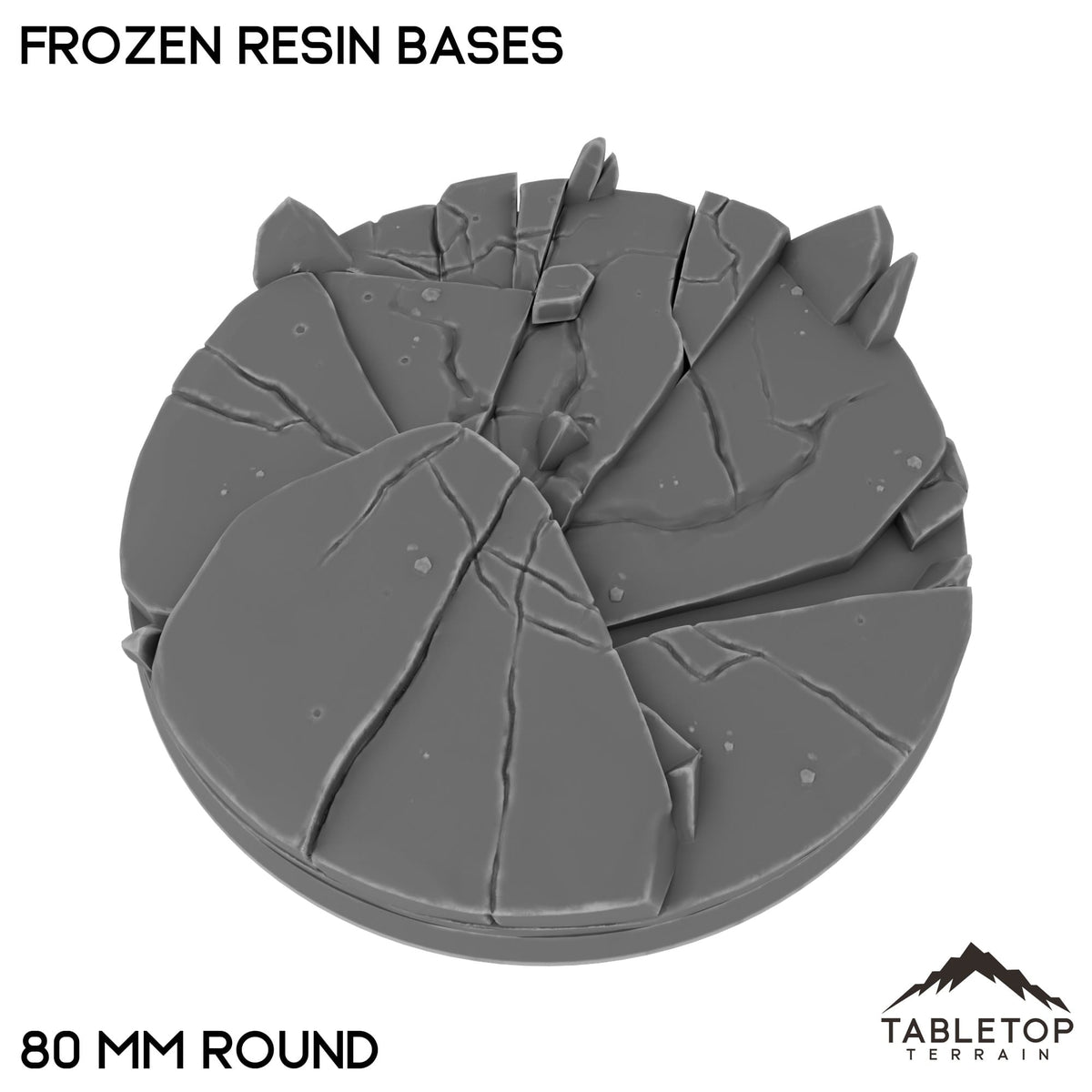 Tabletop Terrain Bases 80 mm / Single Frozen Resin Bases