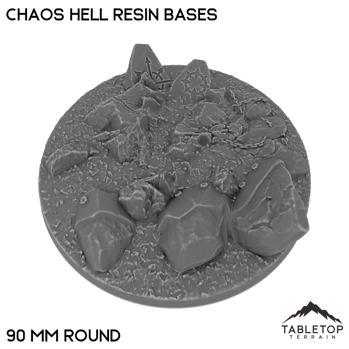 Tabletop Terrain Bases 90 mm / Single Chaos Hell Resin Bases