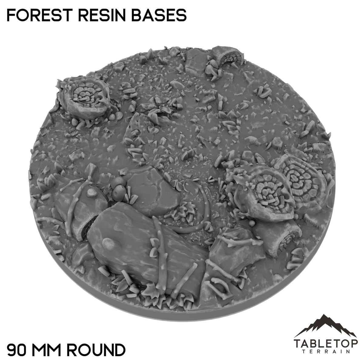 Tabletop Terrain Bases 90 mm / Single Forest Resin Bases