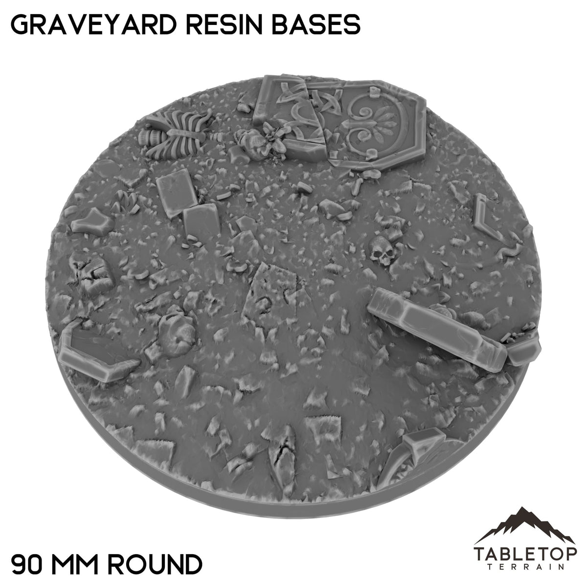 Tabletop Terrain Bases 90 mm / Single Graveyard Resin Bases