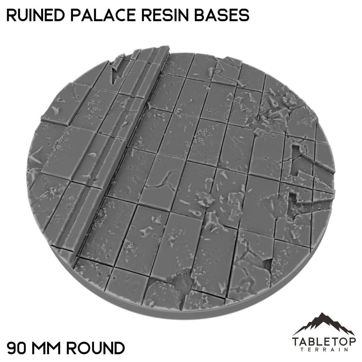 Tabletop Terrain Bases 90 mm / Single Ruined Palace Resin Bases