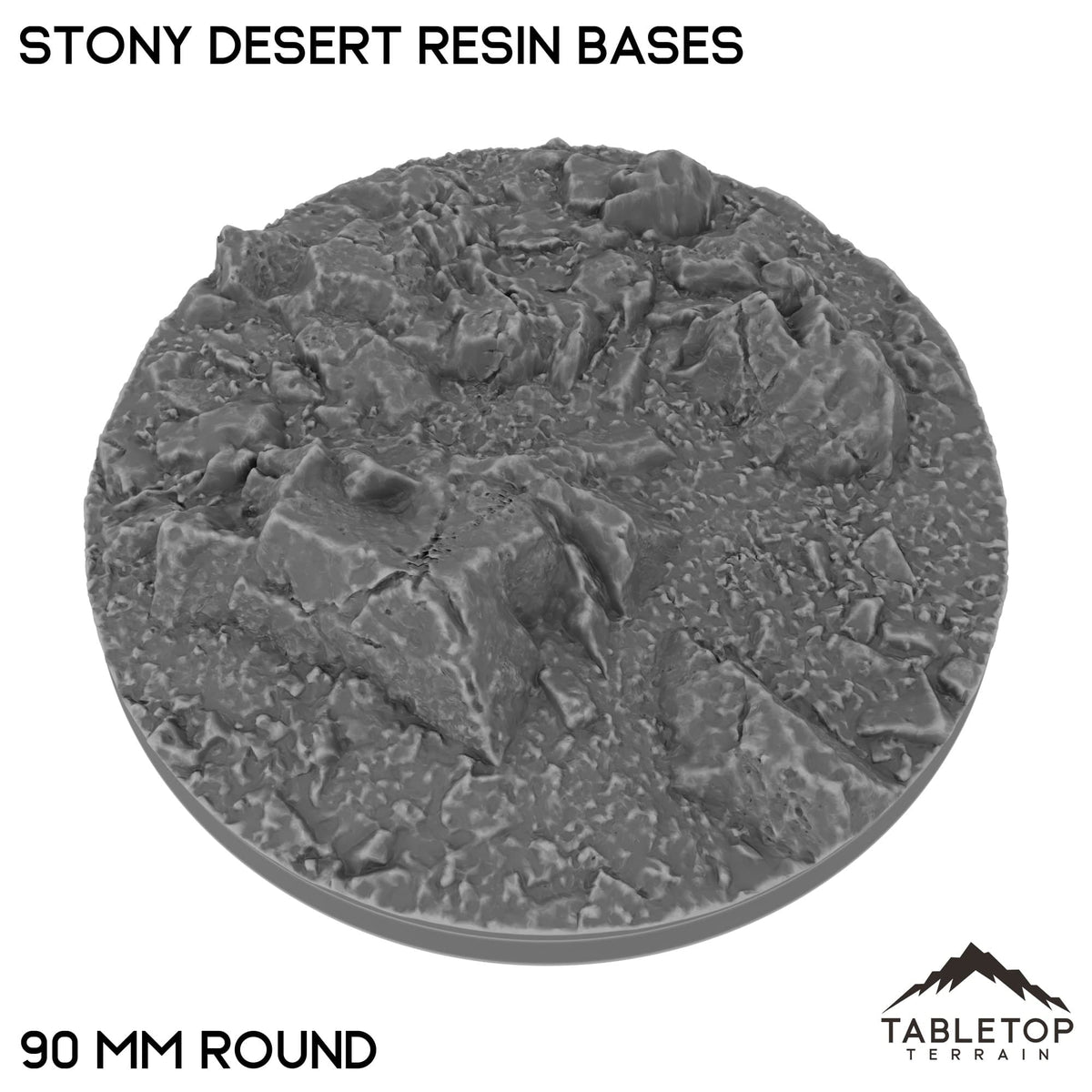 Tabletop Terrain Bases 90 mm / Single Stony Desert Resin Bases