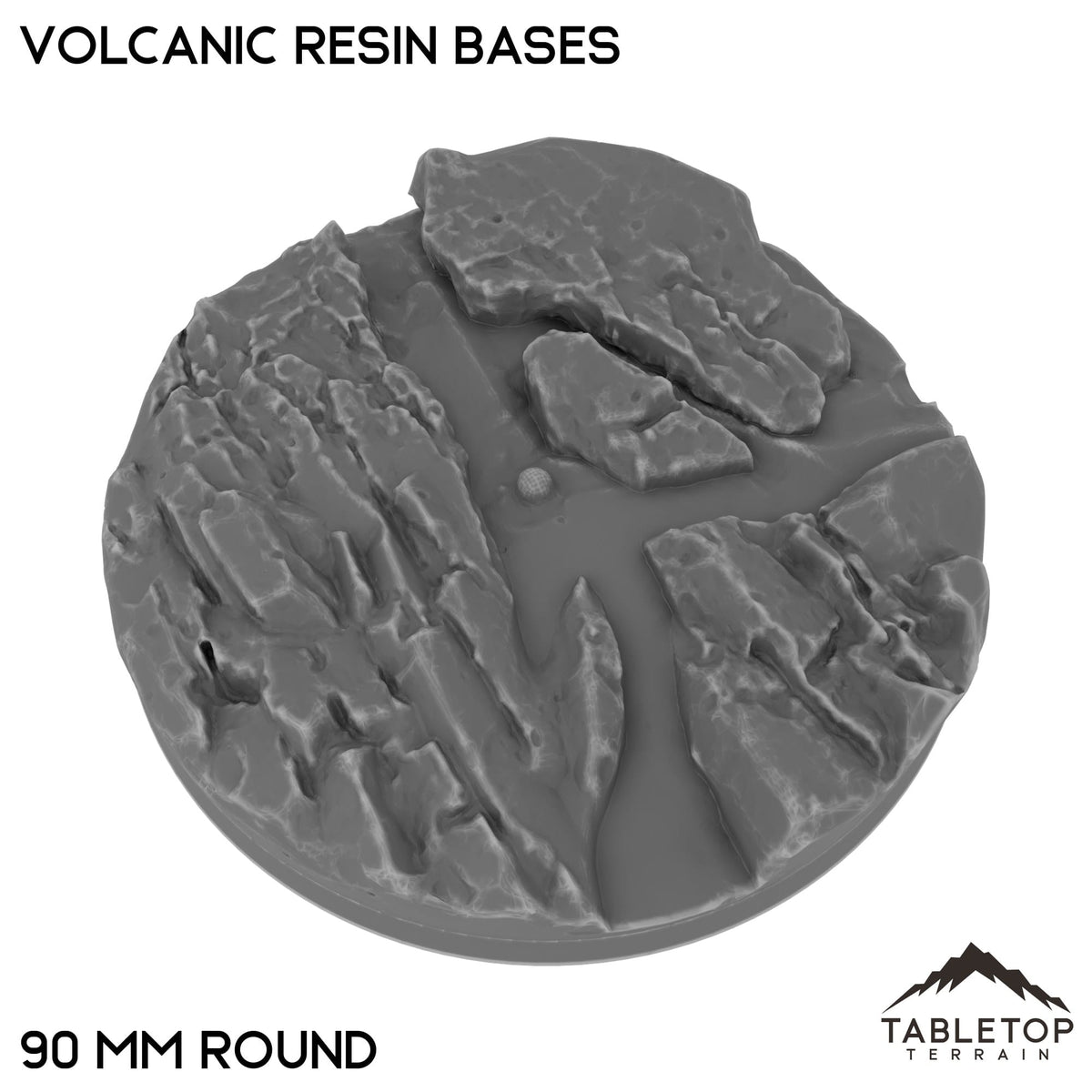 Tabletop Terrain Bases 90 mm / Single Volcanic Resin Bases