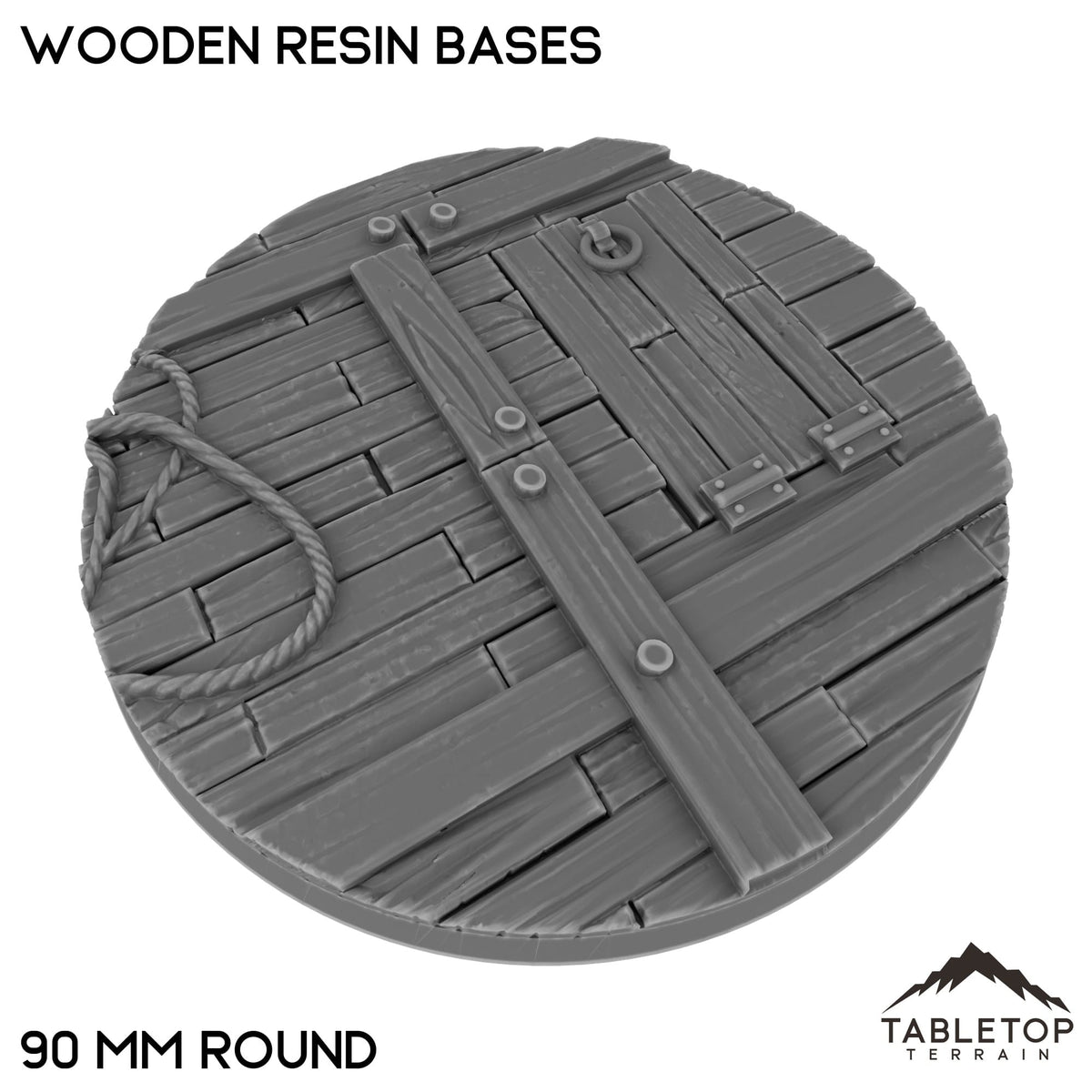 Tabletop Terrain Bases 90 mm / Single Wooden Resin Bases