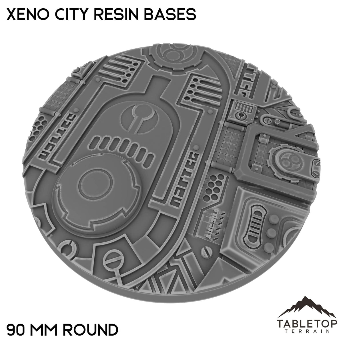 Tabletop Terrain Bases 90 mm / Single Xeno City Resin Bases