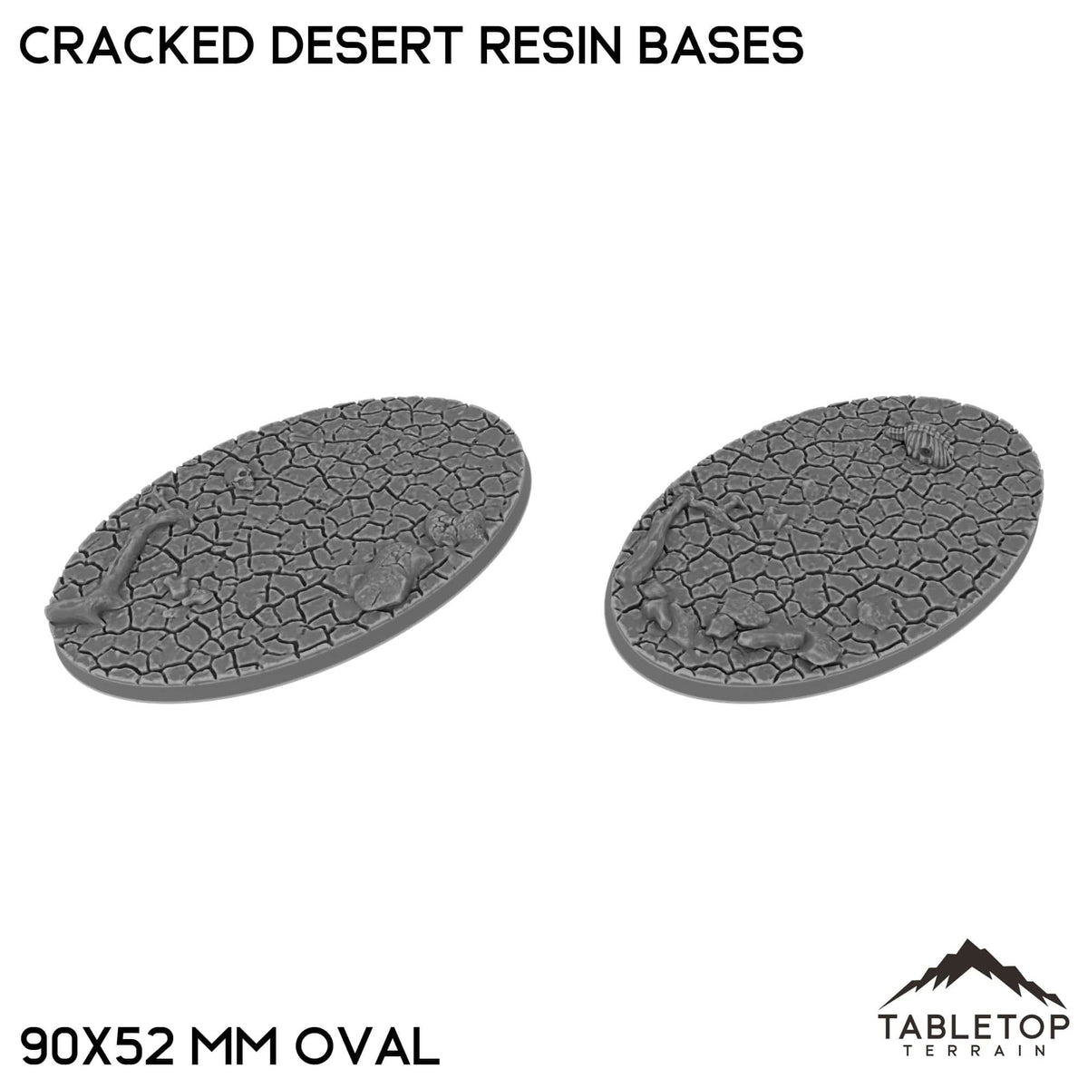 Tabletop Terrain Bases 90×52 mm oval / Single Cracked Desert Resin Bases