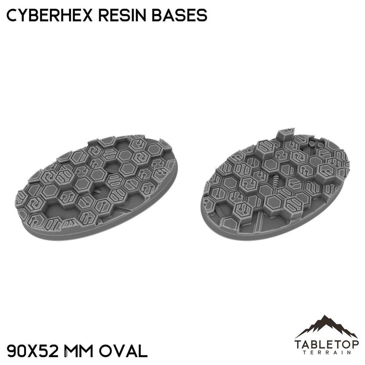 Tabletop Terrain Bases 90×52 mm oval / Single Cyberhex Resin Bases
