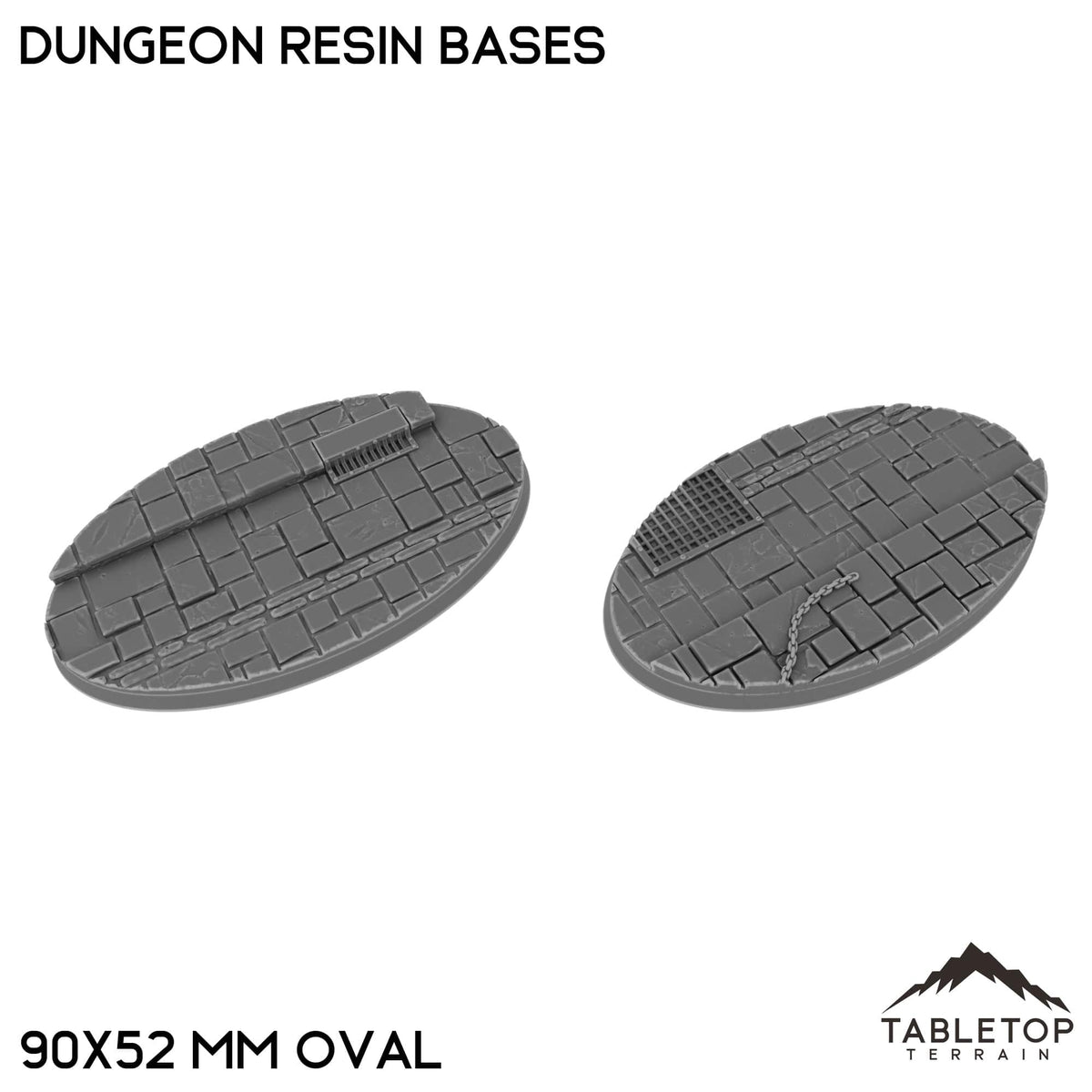 Tabletop Terrain Bases 90×52 mm oval / Single Dungeon Resin Bases