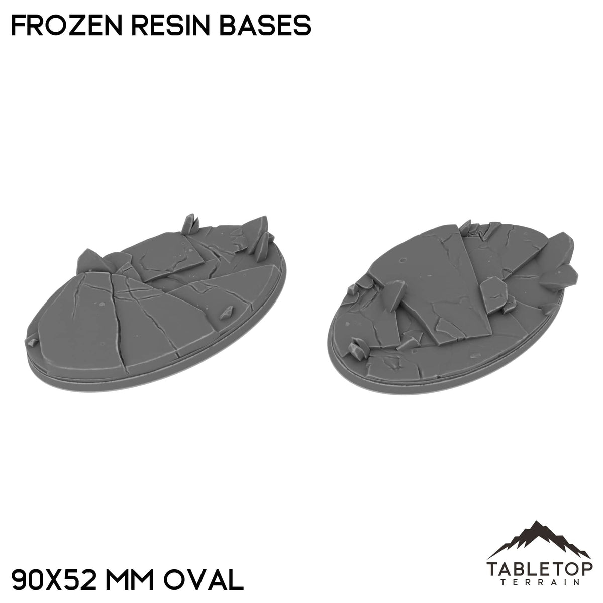 Tabletop Terrain Bases 90×52 mm oval / Single Frozen Resin Bases