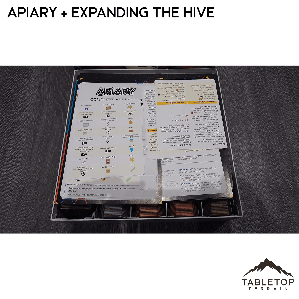 Tabletop Terrain Board Game Insert Apiary and Expanding the Hive Board Game Insert / Organizer