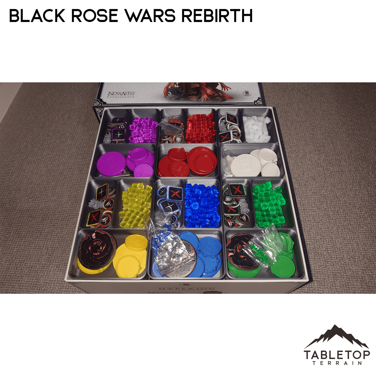 Tabletop Terrain Board Game Insert Black Rose Wars and Rebirth Board Game Insert / Organizer