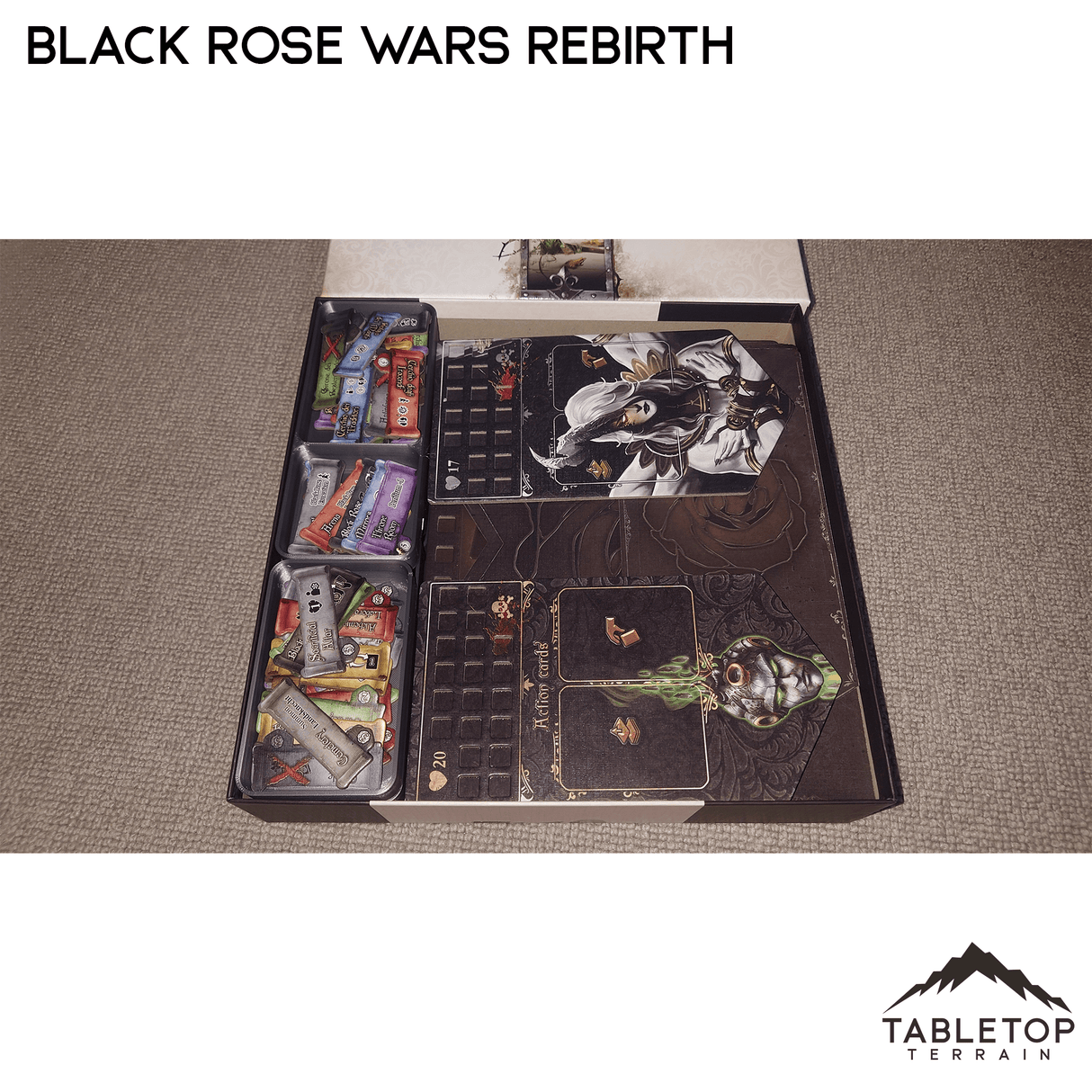 Tabletop Terrain Board Game Insert Black Rose Wars and Rebirth Board Game Insert / Organizer