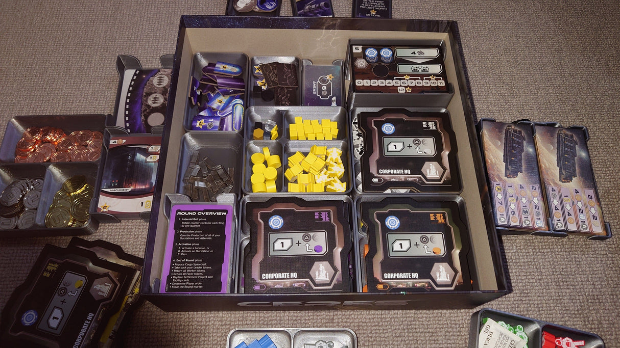 Tabletop Terrain Board Game Insert Ceres with Mars Contracts and Comets Board Game Insert / Organizer
