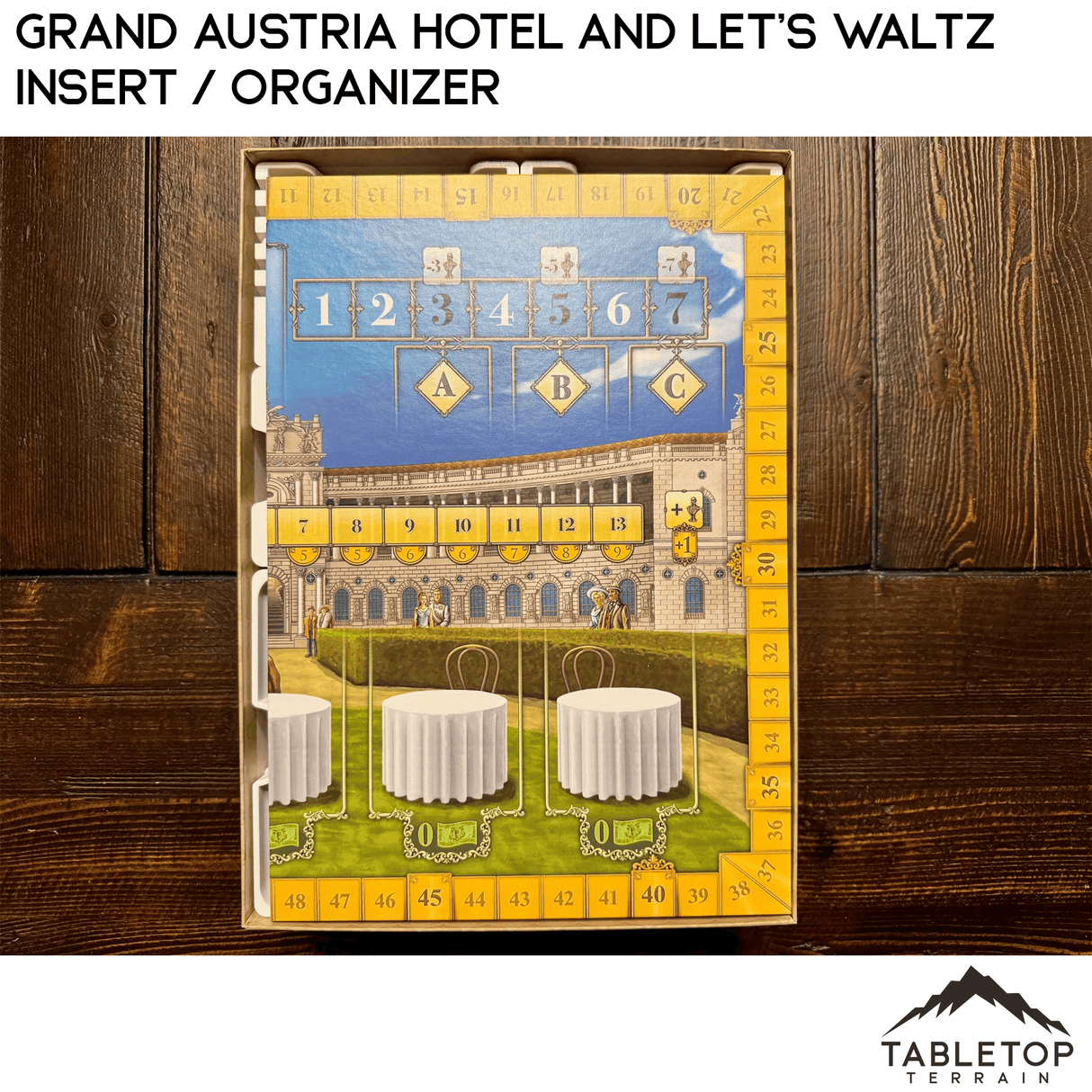 Tabletop Terrain Board Game Insert Grand Austria Hotel and Let's Waltz Insert / Organizer - Holds Meeple Source Food