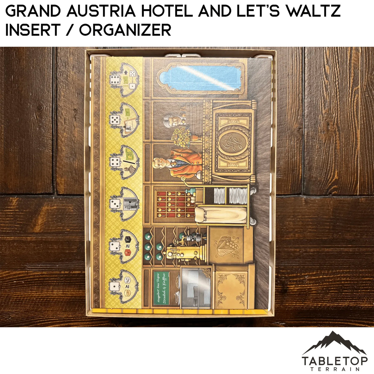 Tabletop Terrain Board Game Insert Grand Austria Hotel and Let's Waltz Insert / Organizer - Holds Meeple Source Food