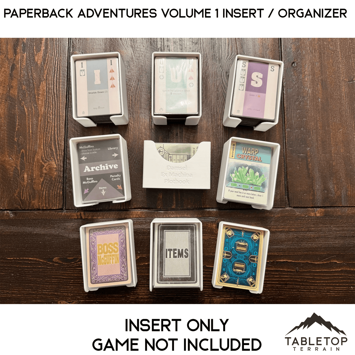 Tabletop Terrain Board Game Insert Paperback Adventures Volume 1 Insert / Organizer