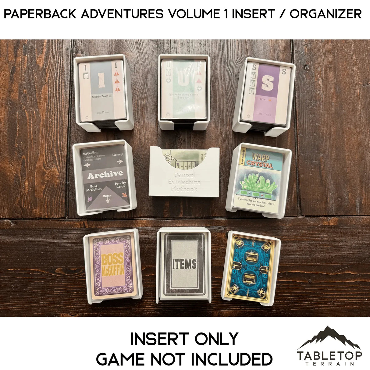 Tabletop Terrain Board Game Insert Paperback Adventures Volume 1 Insert / Organizer