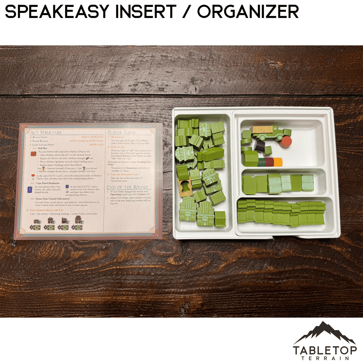 Tabletop Terrain Board Game Insert Speakeasy Insert / Organizer
