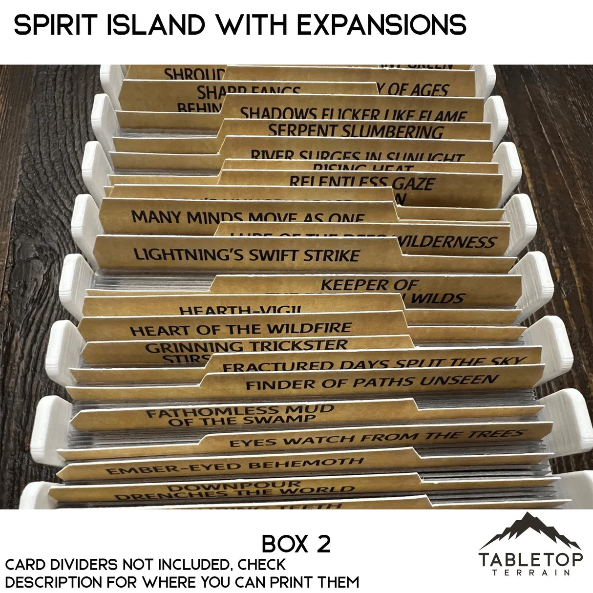Tabletop Terrain Board Game Insert Spirit Island Organizer for Content Through Nature Incarnate Insert / Organizer