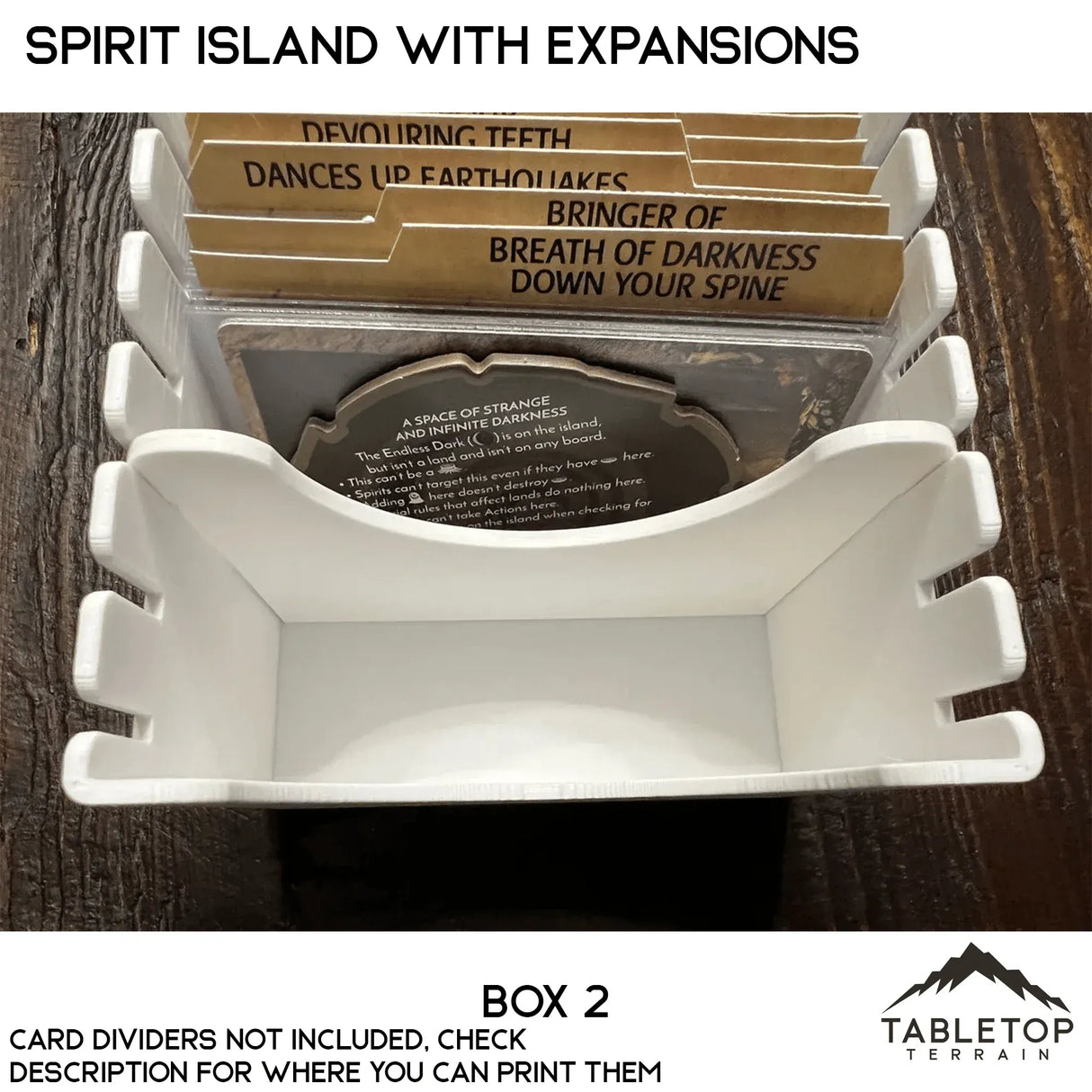 Tabletop Terrain Board Game Insert Spirit Island Organizer for Content Through Nature Incarnate Insert / Organizer