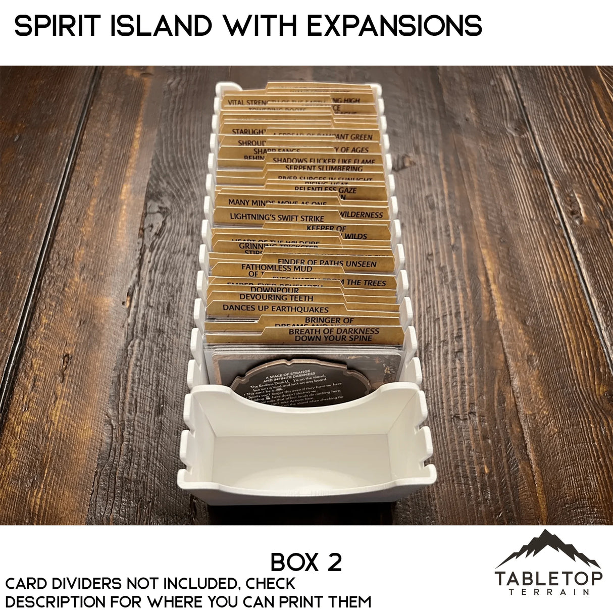 Tabletop Terrain Board Game Insert Spirit Island Organizer for Content Through Nature Incarnate Insert / Organizer