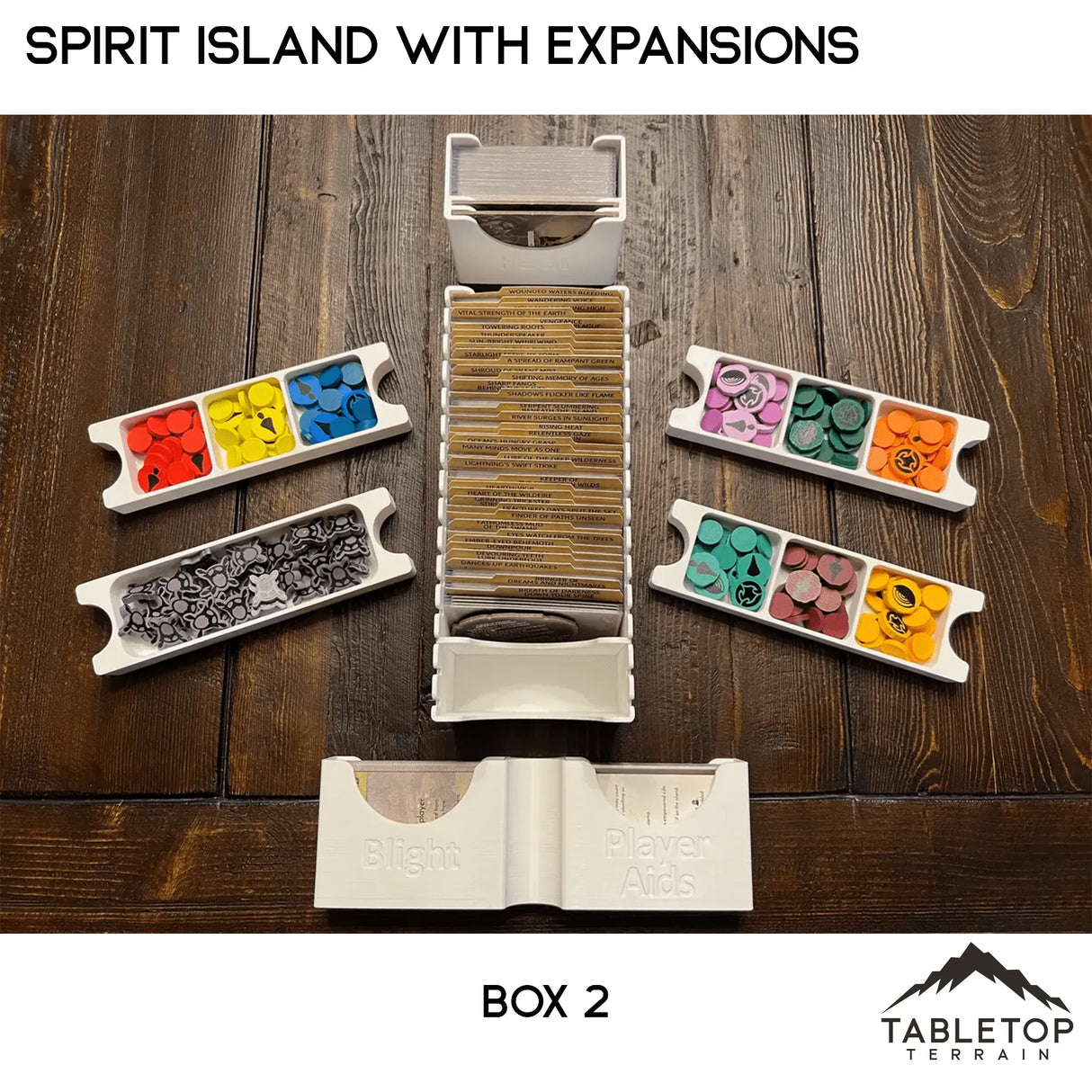 Tabletop Terrain Board Game Insert Spirit Island Organizer for Content Through Nature Incarnate Insert / Organizer