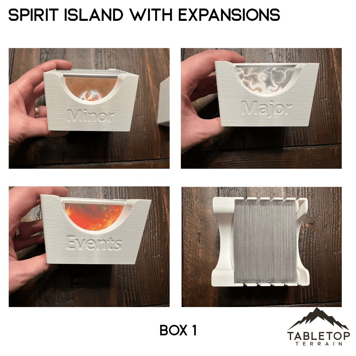 Tabletop Terrain Board Game Insert Spirit Island Organizer with all Expansions through Nature Incarnate Board Game Insert / Organizer