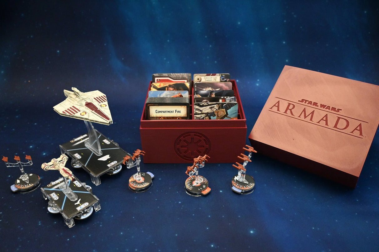 Tabletop Terrain Board Game Insert Star Wars Armada Card Storage Organizers with Magnetized Lids