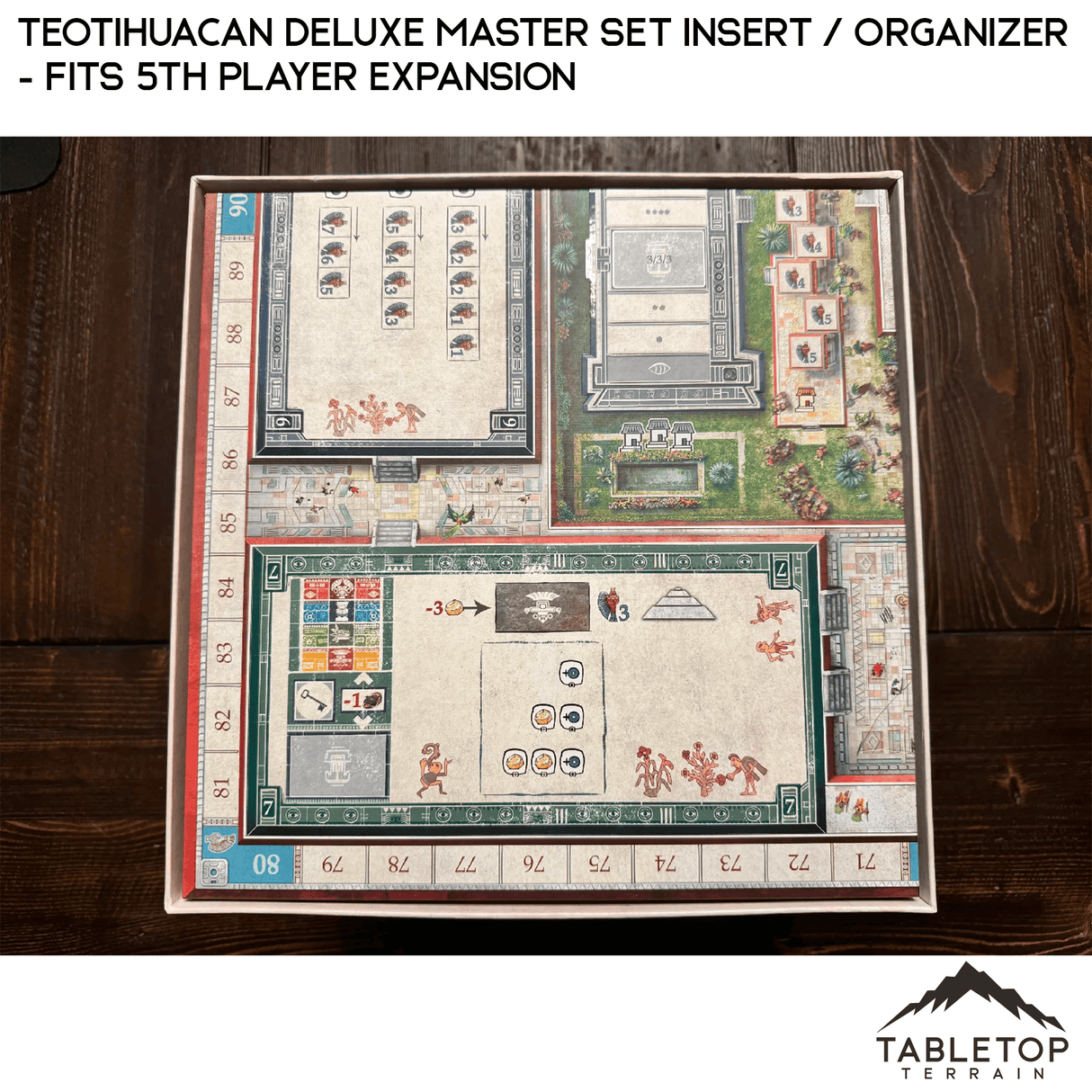Tabletop Terrain Board Game Insert Teotihuacan Deluxe Master Set Insert / Organizer - Fits 5th Player Expansion