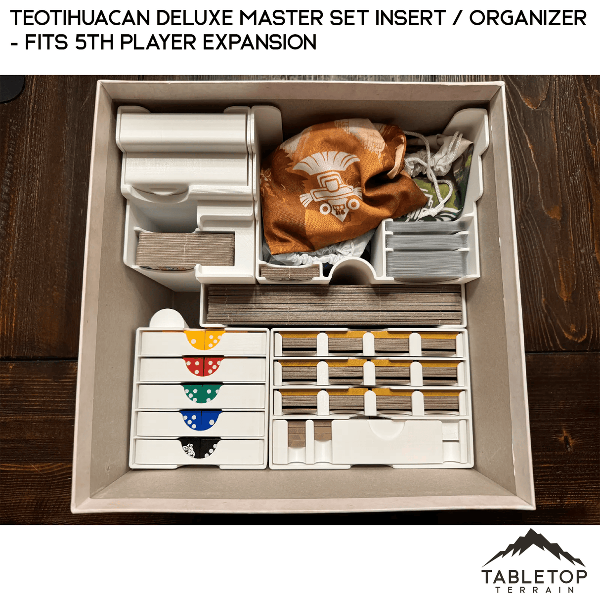 Tabletop Terrain Board Game Insert Teotihuacan Deluxe Master Set Insert / Organizer - Fits 5th Player Expansion