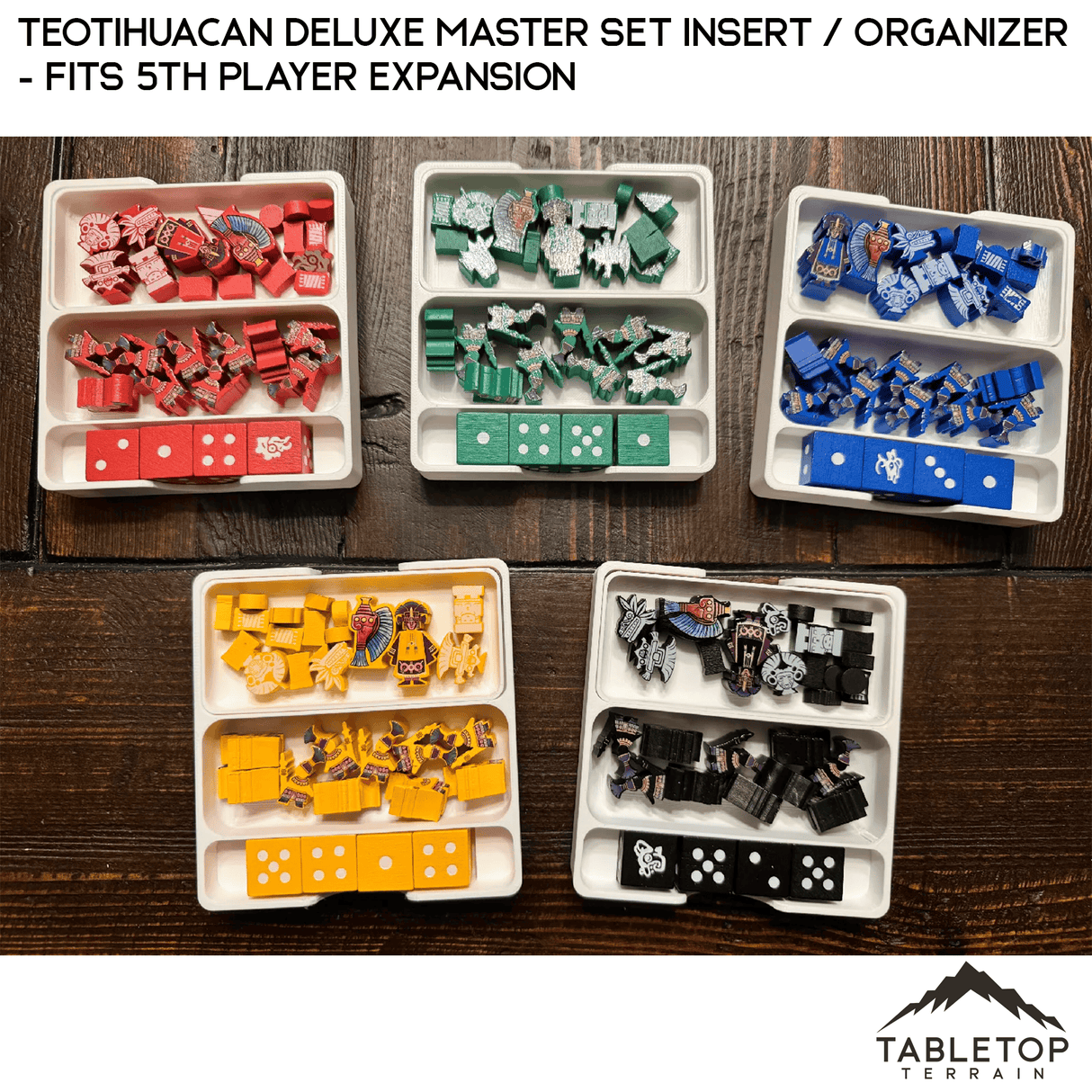 Tabletop Terrain Board Game Insert Teotihuacan Deluxe Master Set Insert / Organizer - Fits 5th Player Expansion