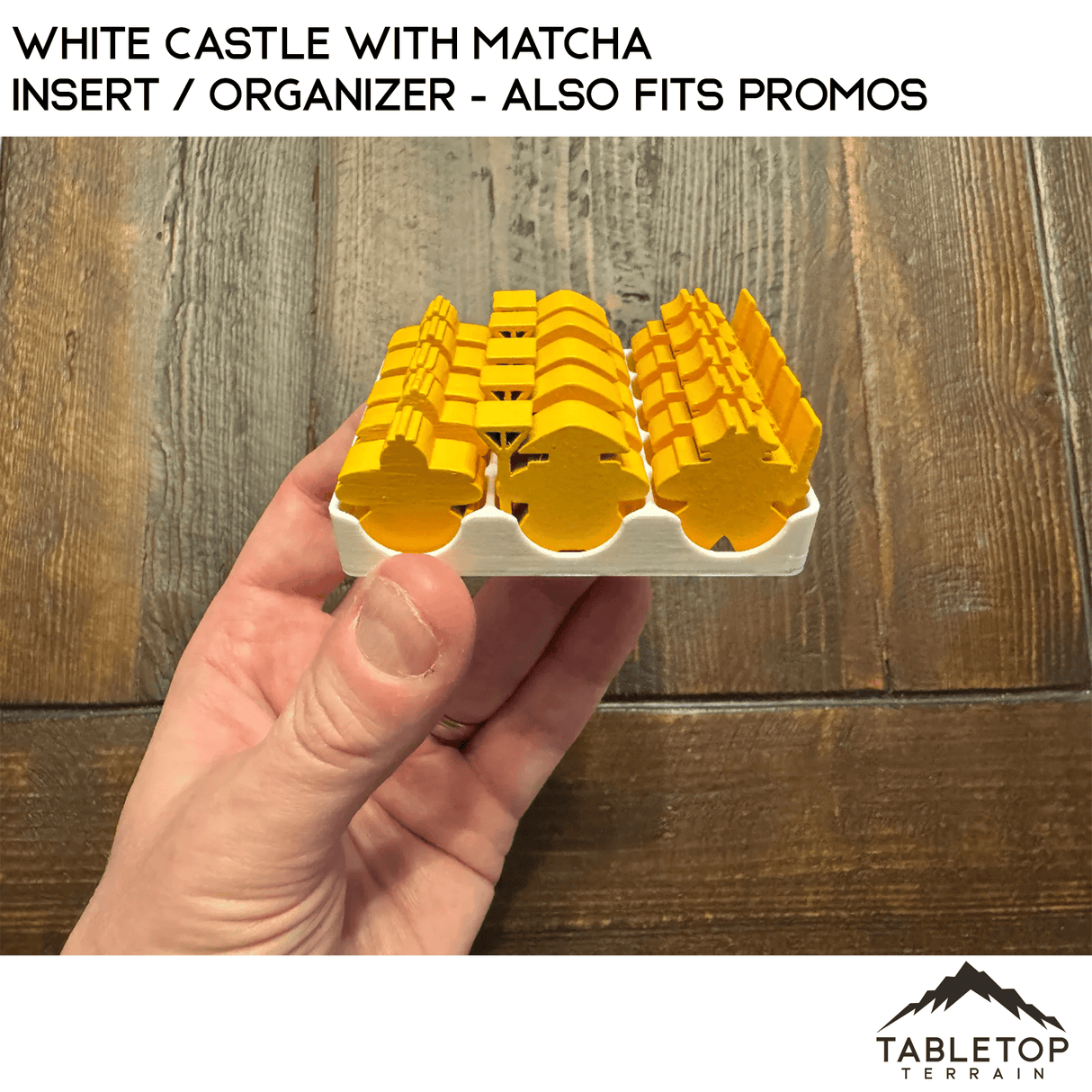 Tabletop Terrain Board Game Insert White Castle with Matcha Insert / Organizer - Also Fits Promos