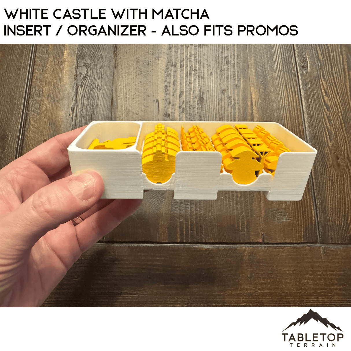 Tabletop Terrain Board Game Insert White Castle with Matcha Insert / Organizer - Also Fits Promos