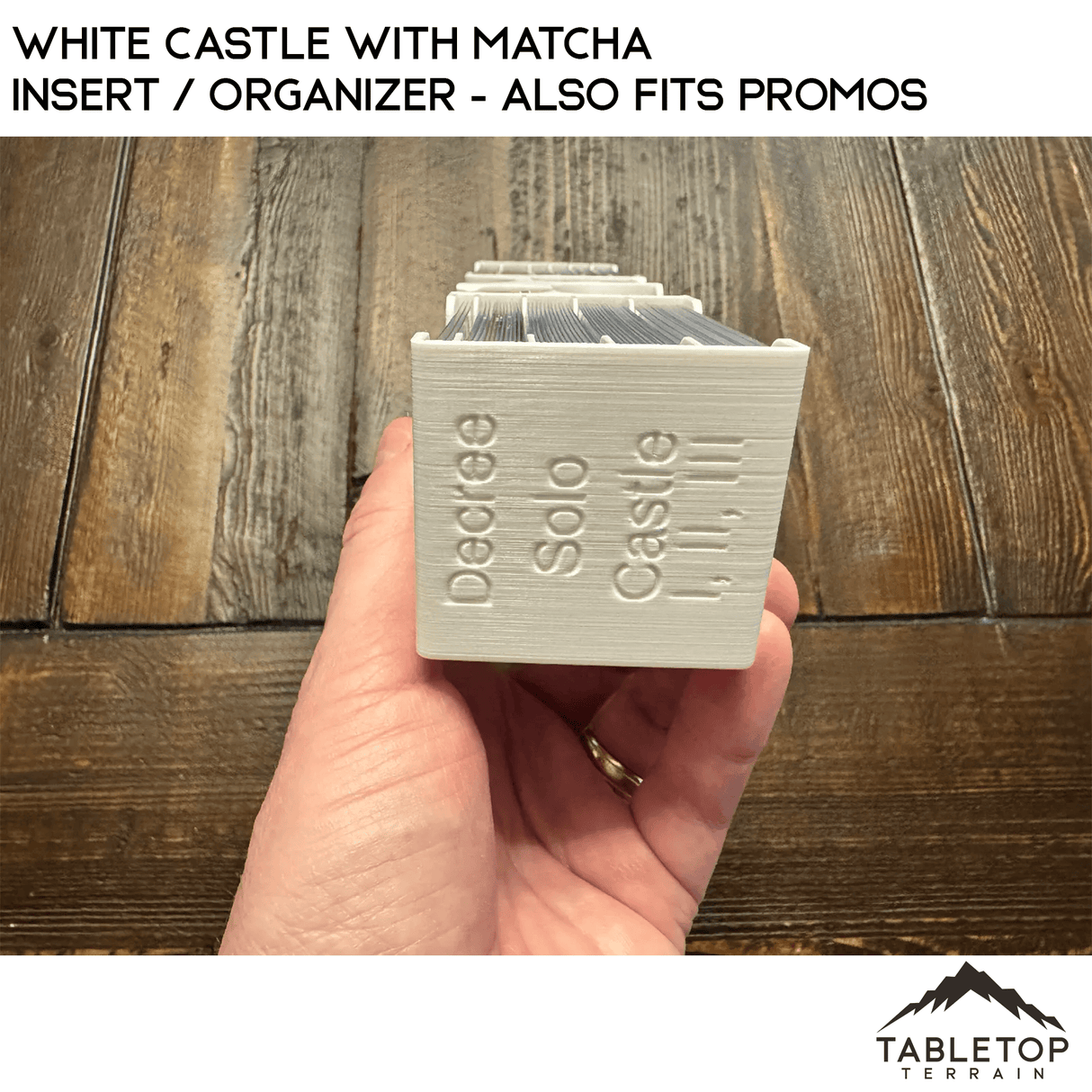 Tabletop Terrain Board Game Insert White Castle with Matcha Insert / Organizer - Also Fits Promos