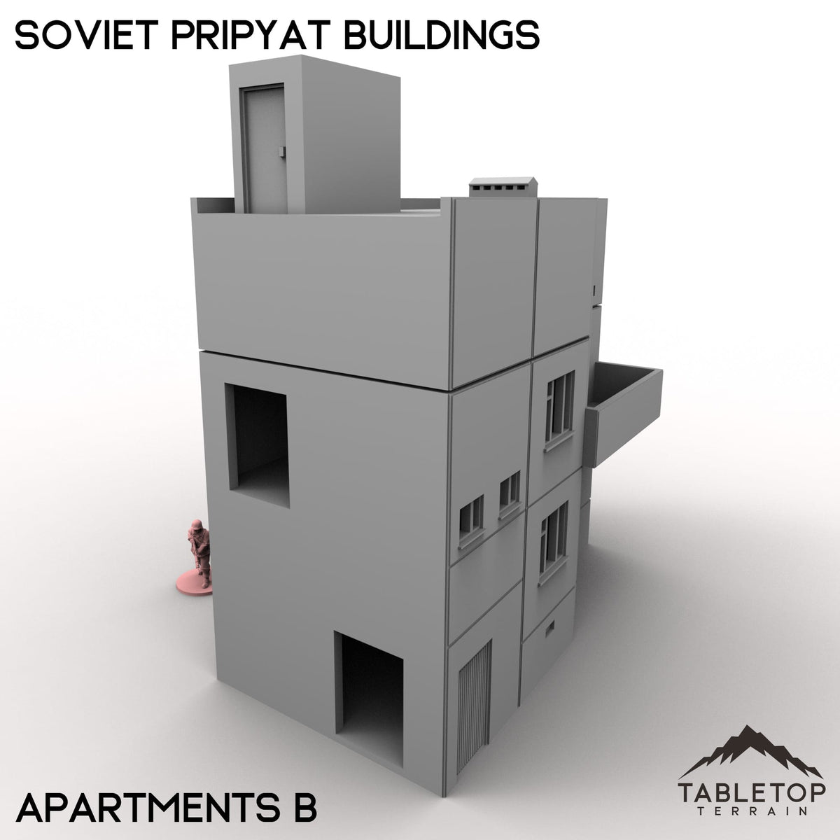 Tabletop Terrain Building 32mm / Apartments B Soviet Pripyat Buildings
