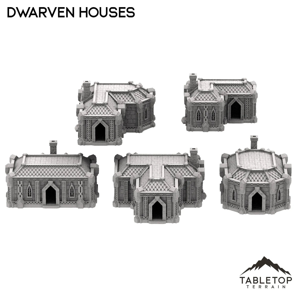 Tabletop Terrain Building 32mm / Full Set Dwarven Houses
