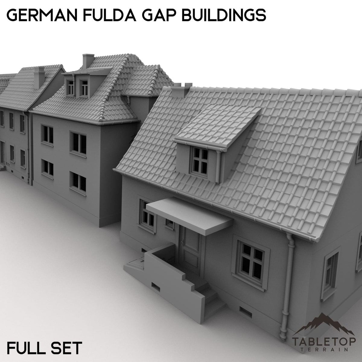 Tabletop Terrain Building 32mm / Full Set German Fulda Gap Buildings