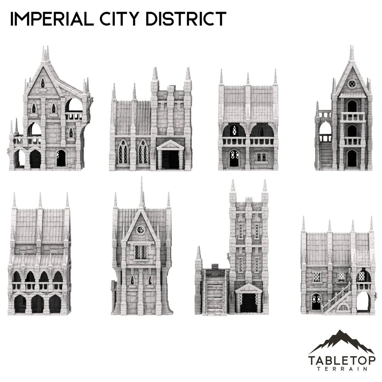 Tabletop Terrain Building 32mm / Full Set Imperial City District