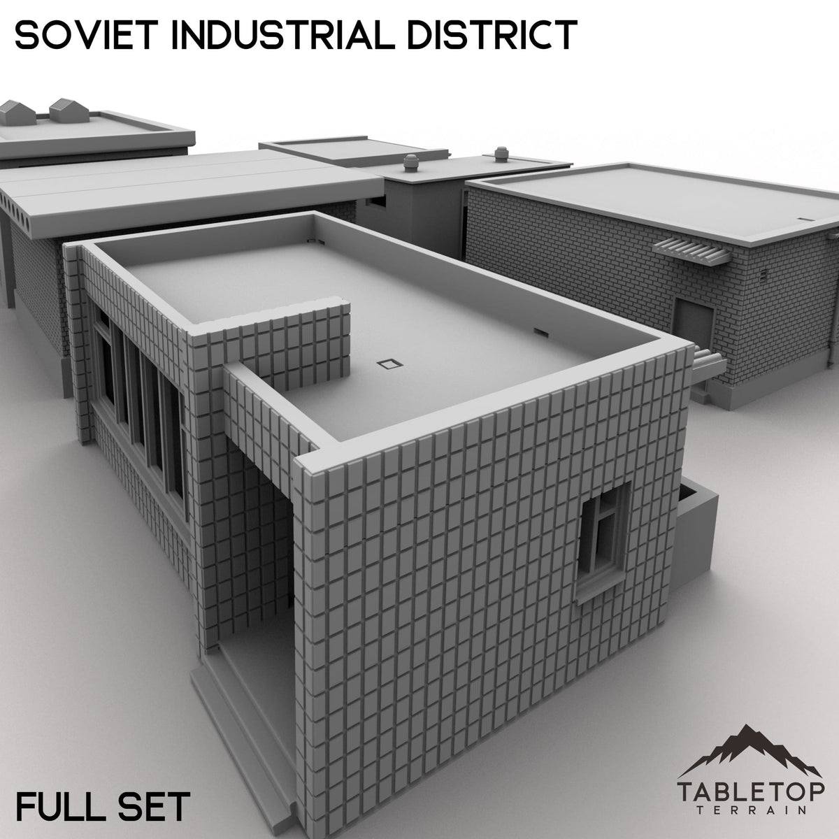 Tabletop Terrain Building 32mm / Full Set Soviet Industrial District