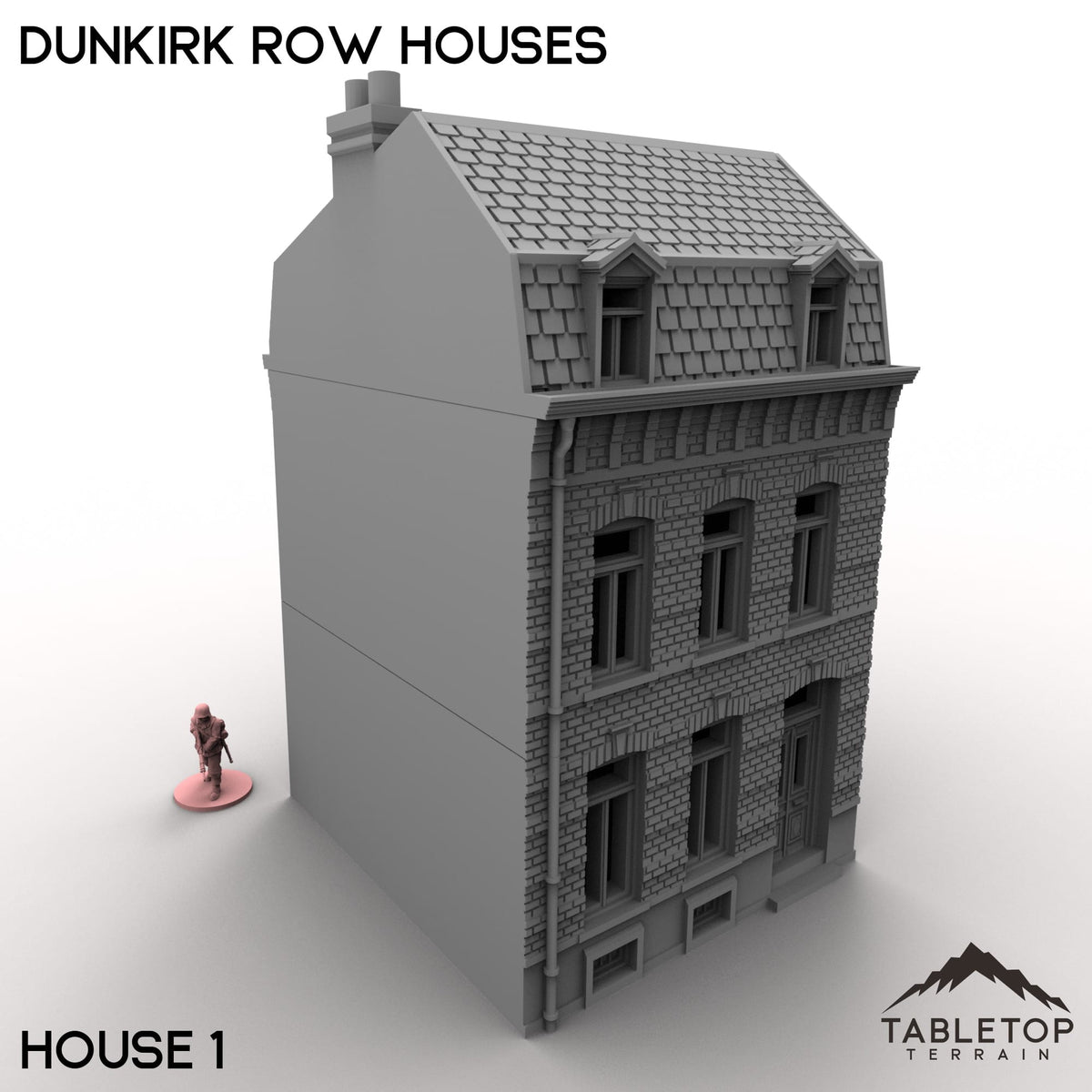 Tabletop Terrain Building 32mm / House 1 Dunkirk Row Houses