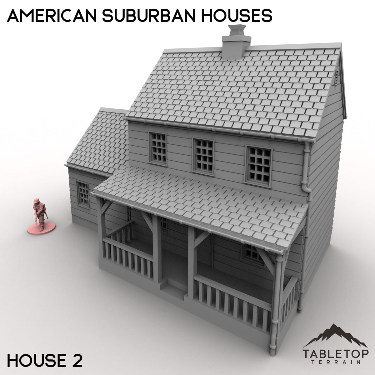 Tabletop Terrain Building 32mm / House 2 American Suburban Houses