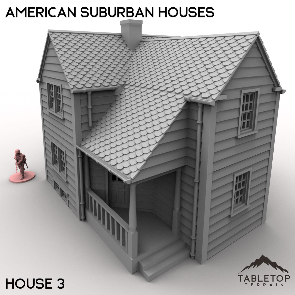Tabletop Terrain Building 32mm / House 3 American Suburban Houses