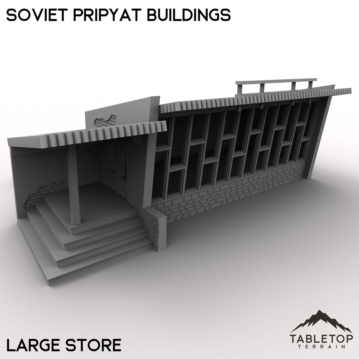 Tabletop Terrain Building 32mm / Large Store Soviet Pripyat Buildings