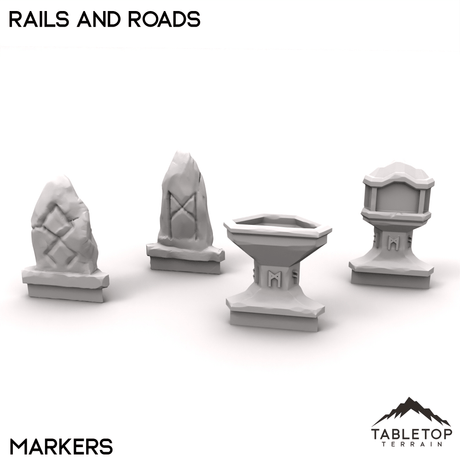 Tabletop Terrain Building 32mm / Markers Rails and Roads - Kingdom of Durak Deep