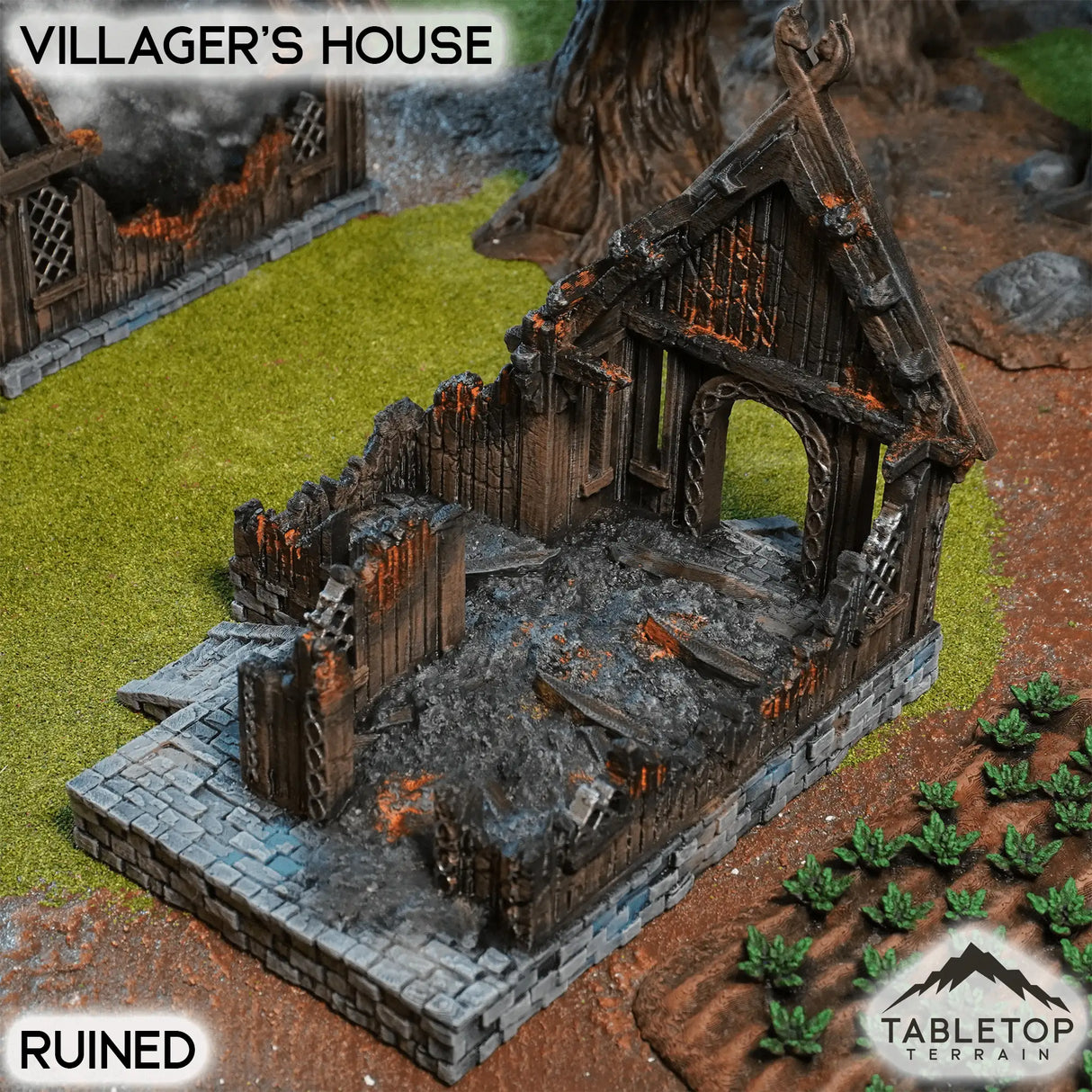 Tabletop Terrain Building 32mm / Ruined Villager's House - Kingdom of Saxonia