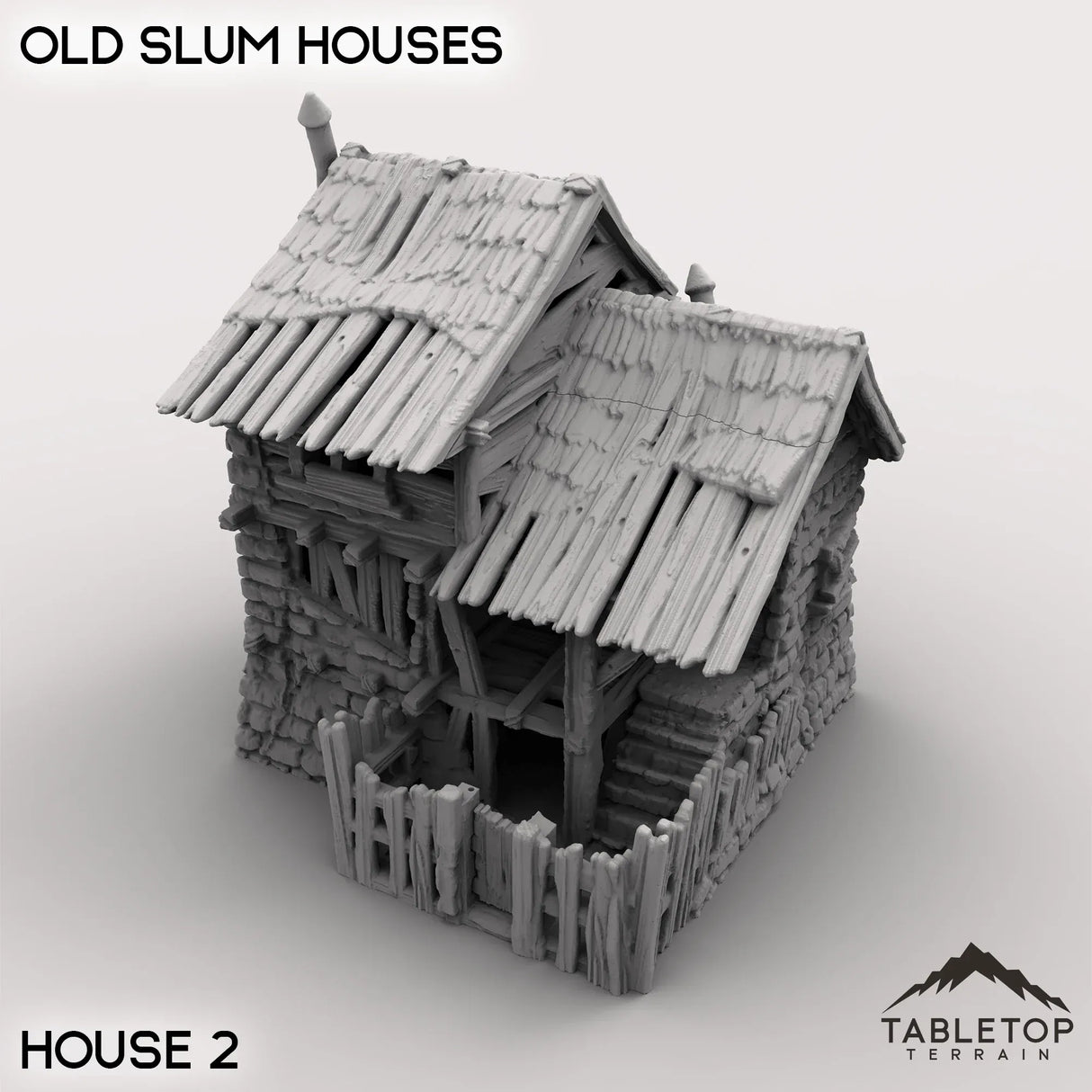 Tabletop Terrain Building 32mm / Slum House 2 Old Slum Houses