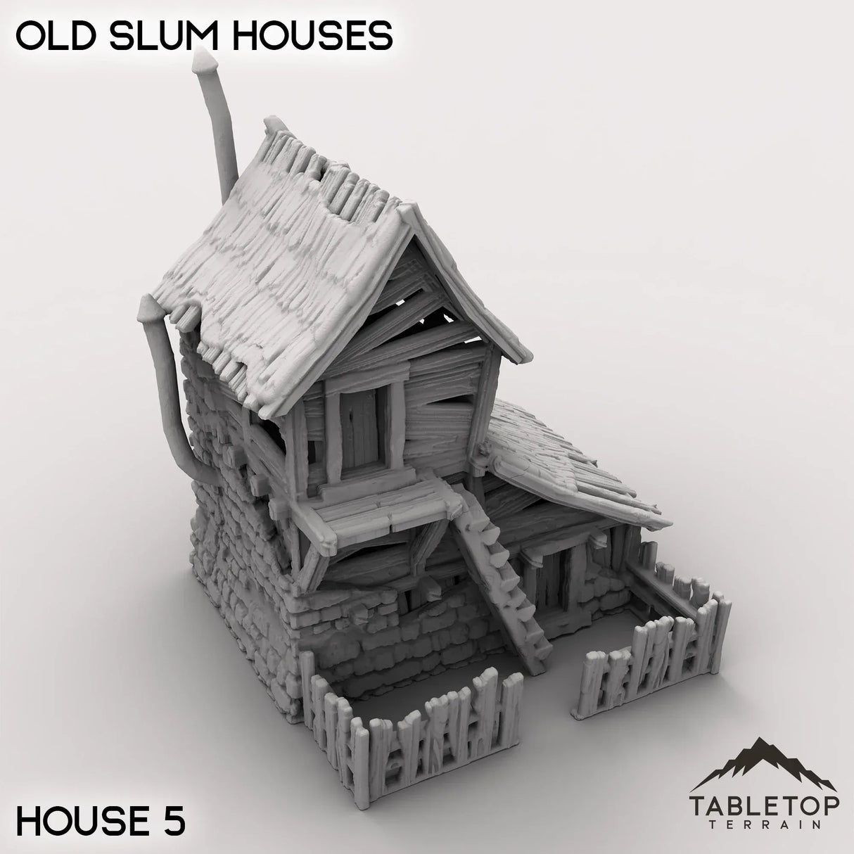 Tabletop Terrain Building 32mm / Slum House 5 Old Slum Houses